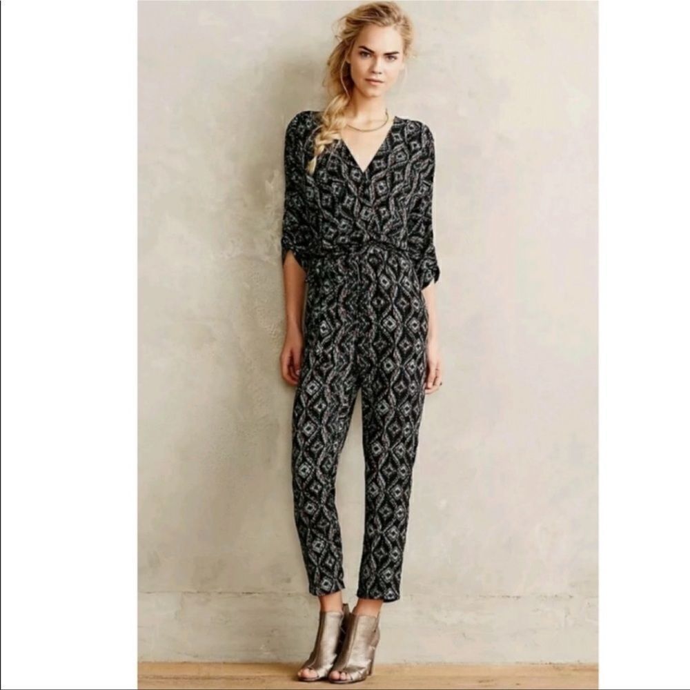 Anthropologie Elevenses Dacey Printed Jumpsuit S